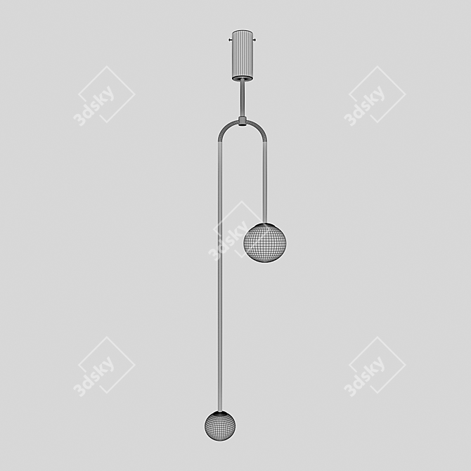 Golden Loft Hanging Chandelier 3D model image 2