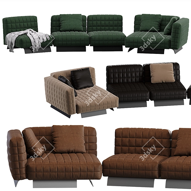 Sleek and Versatile Minotti Sofa 3D model image 6