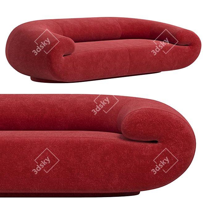 Contemporary Fold Sofa Design 3D model image 4