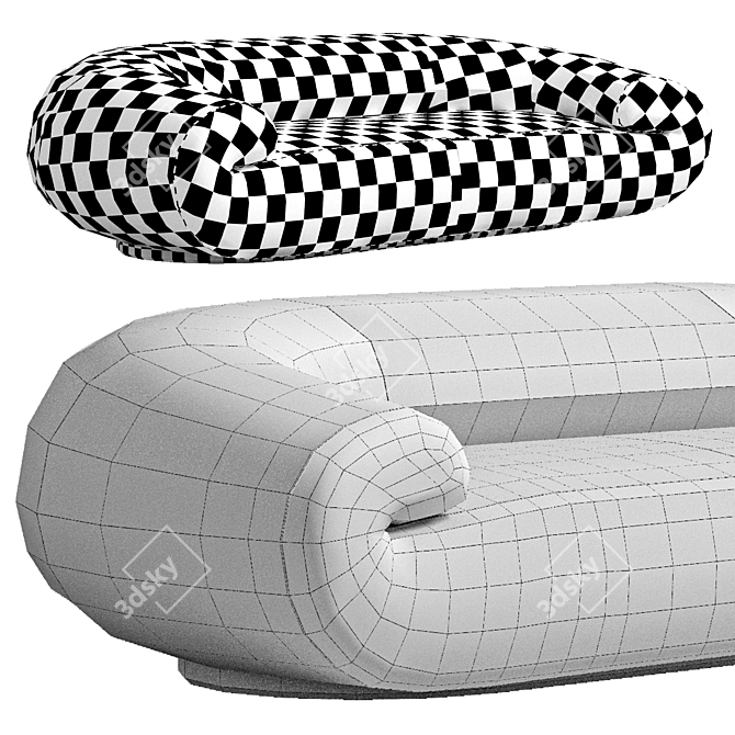 Contemporary Fold Sofa Design 3D model image 5