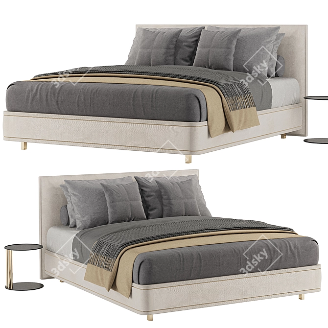 Sleek Ribbon Bed Design 3D model image 1
