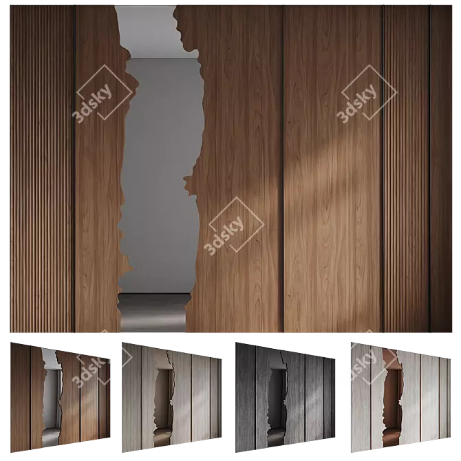 Decorative River Wall Panel 3D model image 1