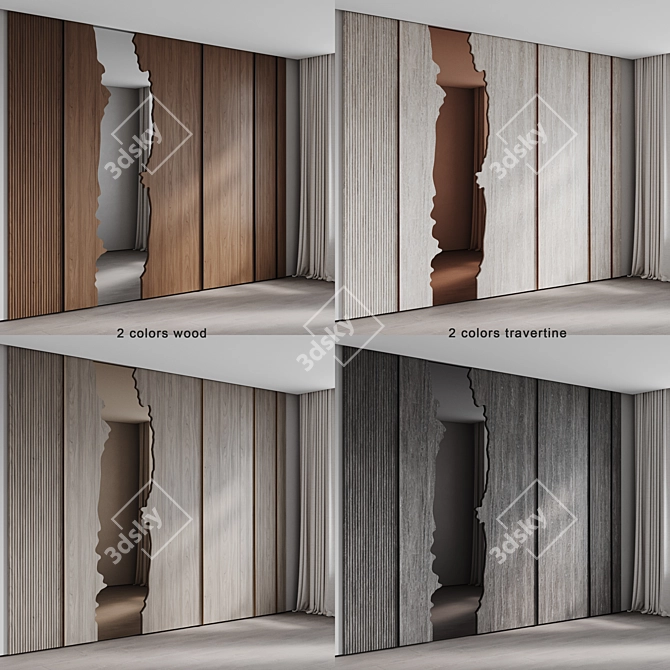 Decorative River Wall Panel 3D model image 2
