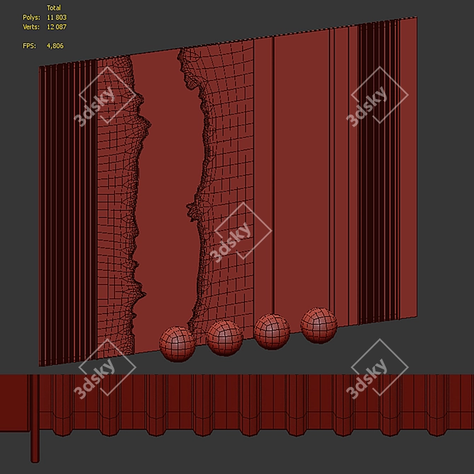Decorative River Wall Panel 3D model image 7