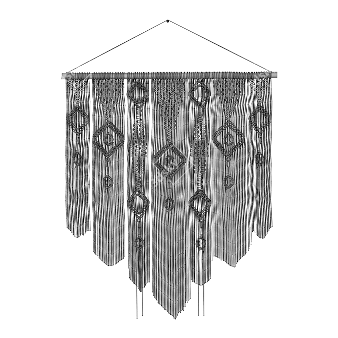 Wall Hanging Macramé Art 3D model image 4