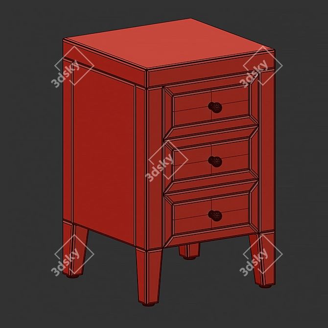 Elegant Francesca Bedside Cabinet 3D model image 4