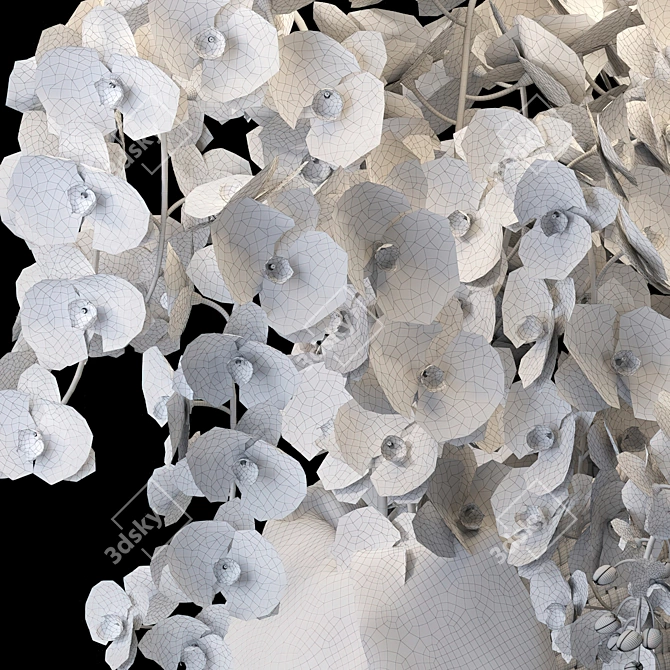 Eastern Orchid Bouquet & Vase 3D model image 5