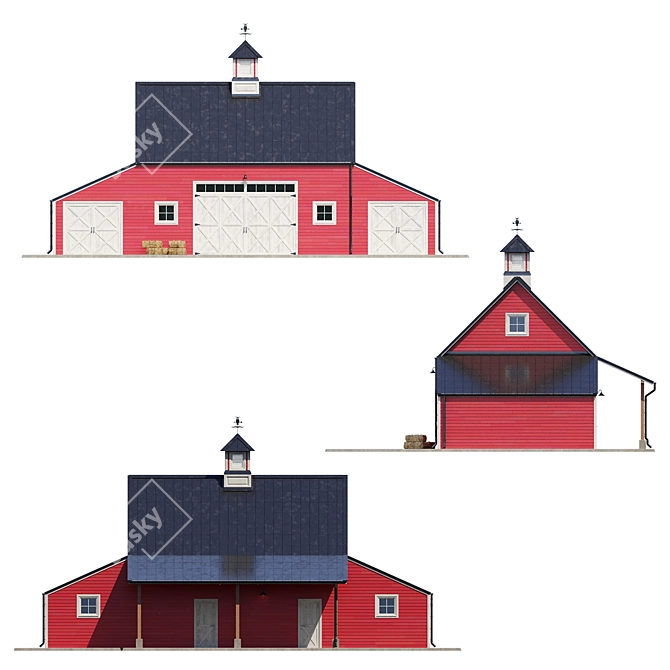 Rustic Barn 3D Model 3D model image 3