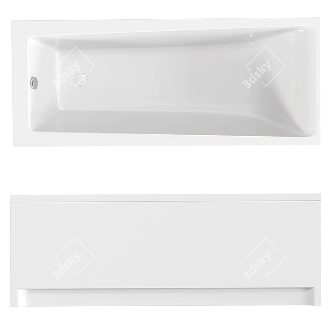 Modern Acrylic Bath LORENA 3D model image 2