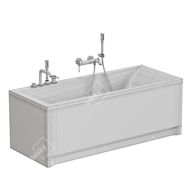 Modern Acrylic Bath LORENA 3D model image 3