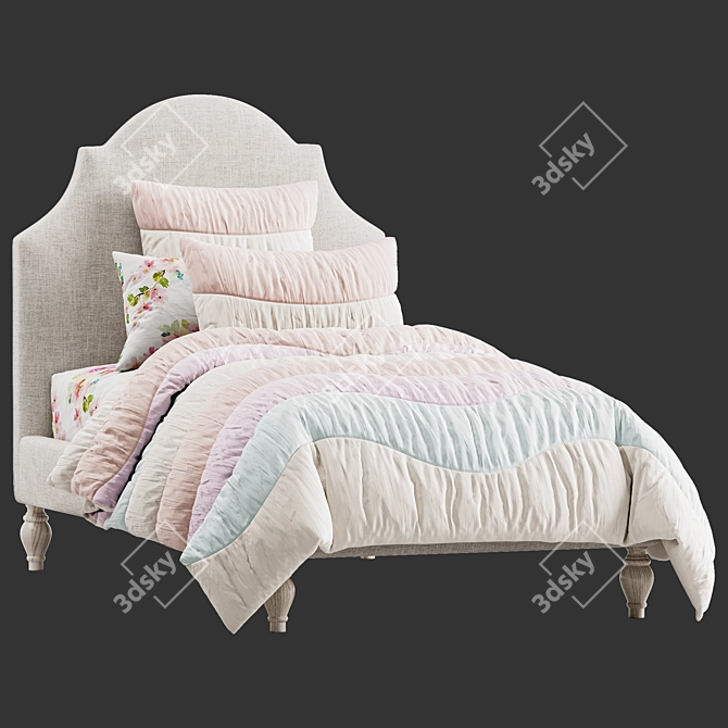 Elegant Chloe Bed Frame 3D model image 1