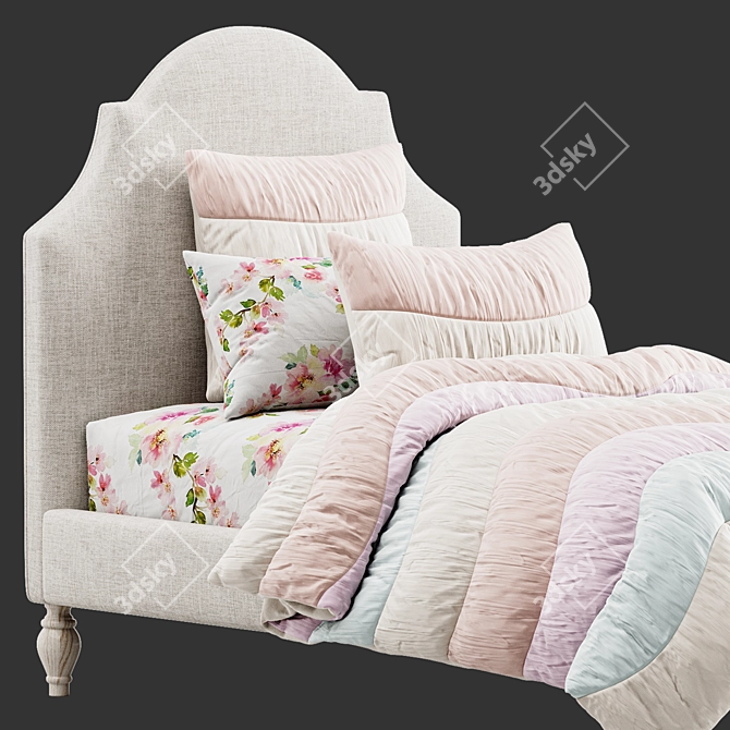 Elegant Chloe Bed Frame 3D model image 2