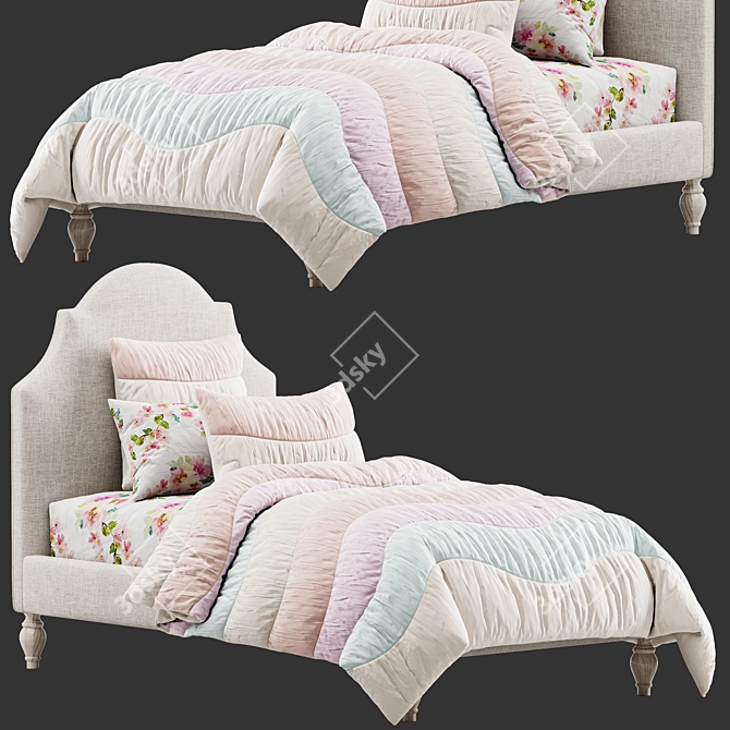 Elegant Chloe Bed Frame 3D model image 3