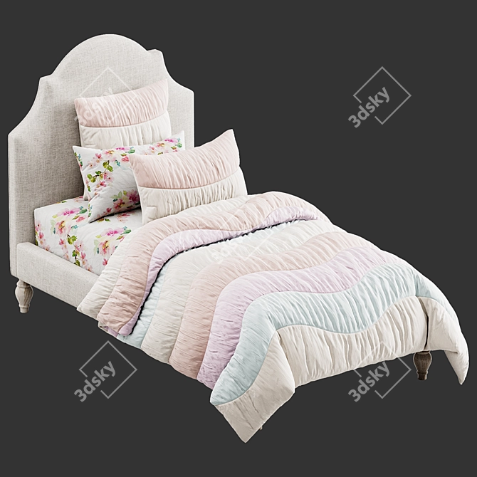 Elegant Chloe Bed Frame 3D model image 4