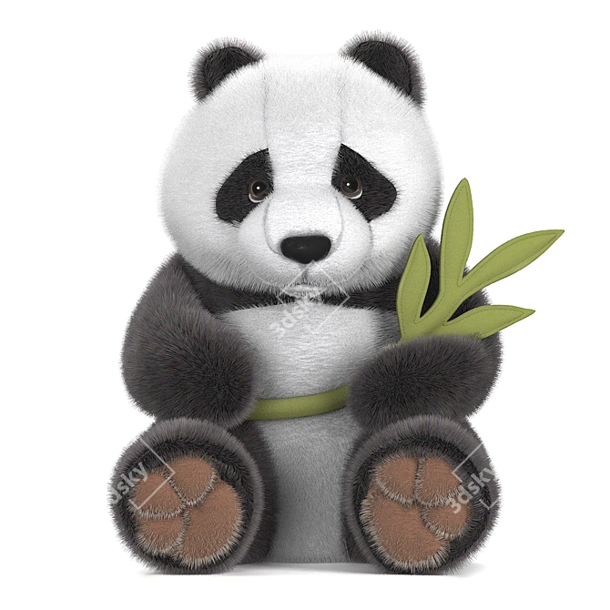 Soft Panda Plush Toy 3D model image 1