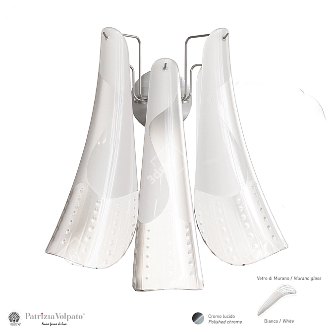 Luxury Murano Glass Floral Wall Sconce 3D model image 1