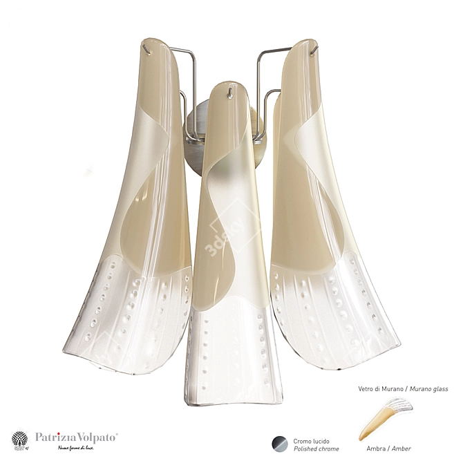 Luxury Murano Glass Floral Wall Sconce 3D model image 2