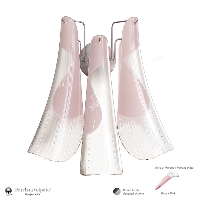 Luxury Murano Glass Floral Wall Sconce 3D model image 3