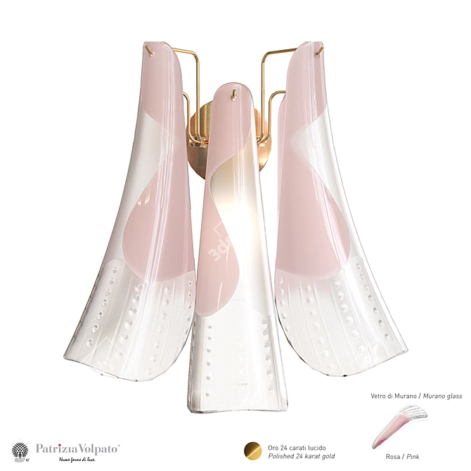 Luxury Murano Glass Floral Wall Sconce 3D model image 6