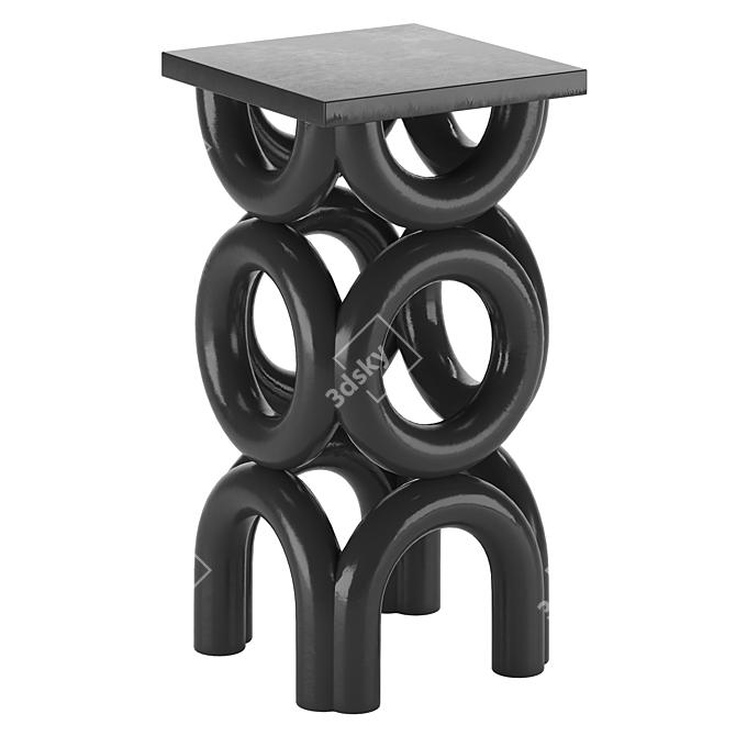 Elegant Noir Alma Side Table 3D model image 1