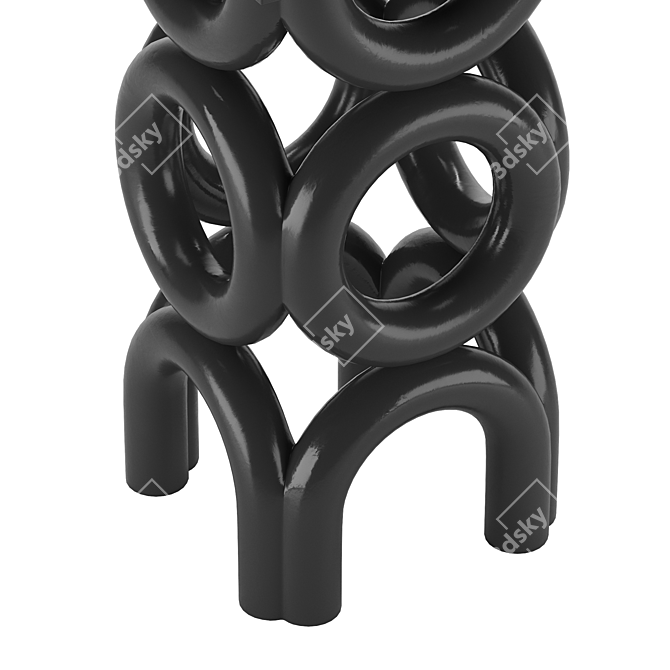 Elegant Noir Alma Side Table 3D model image 2