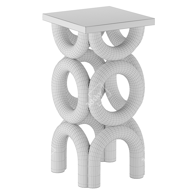 Elegant Noir Alma Side Table 3D model image 3