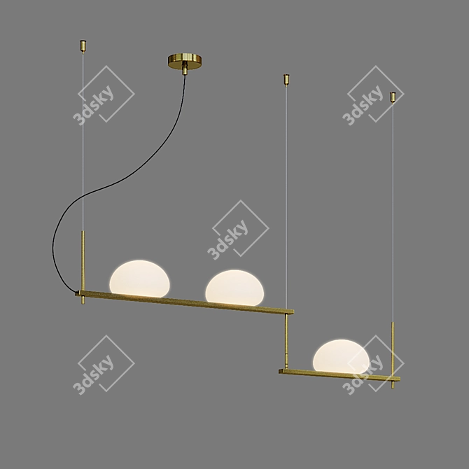 Eurosvet Stair Pendant Light 3-Lamp 3D model image 2