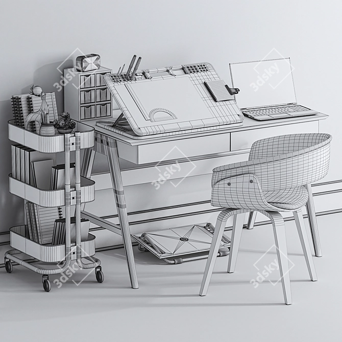 Modern Office Furniture Set 3D model image 5