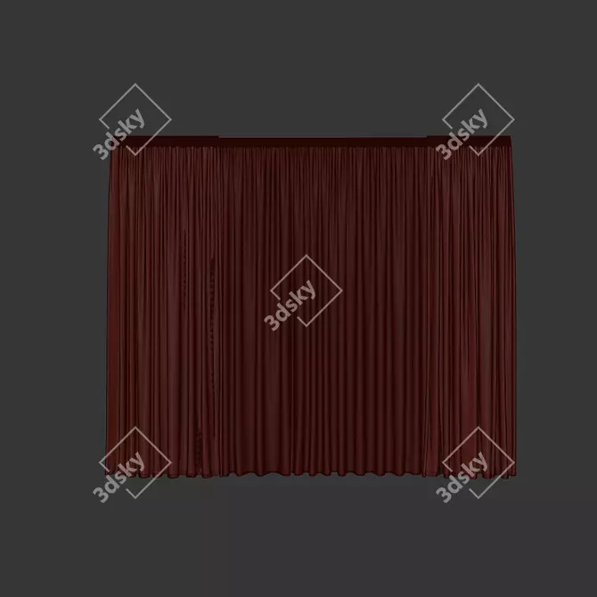 Curtains and Sheer Fabric Set 3D model image 6