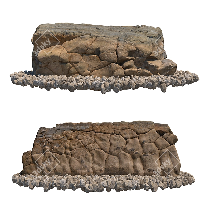 Decorative Landscape Stone Set 3D model image 3