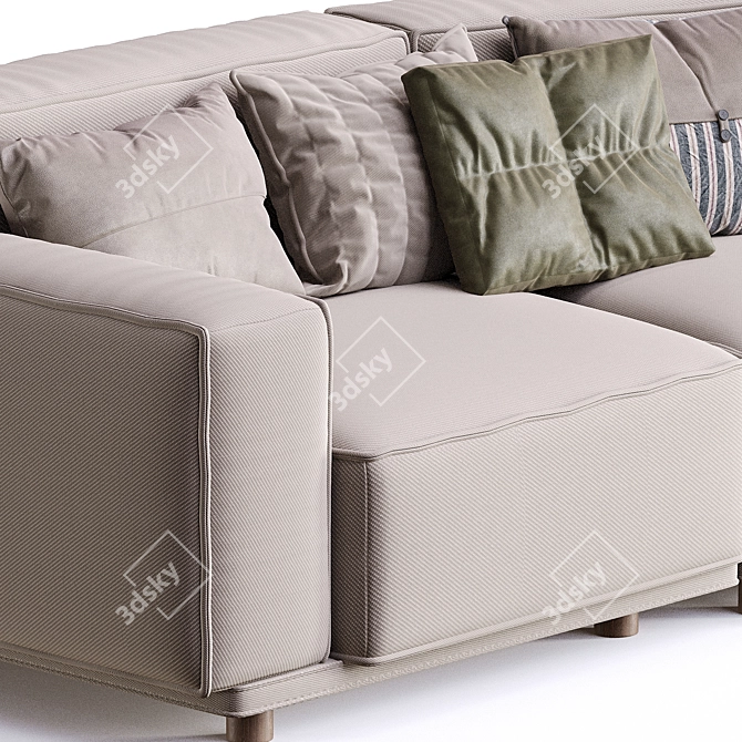 Marechiaro Curved Sofa - Italian Elegance 3D model image 4