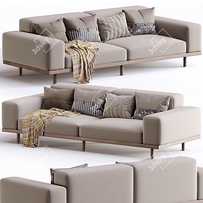 Sleek Italian Design Lounge Chair 3D model image 1