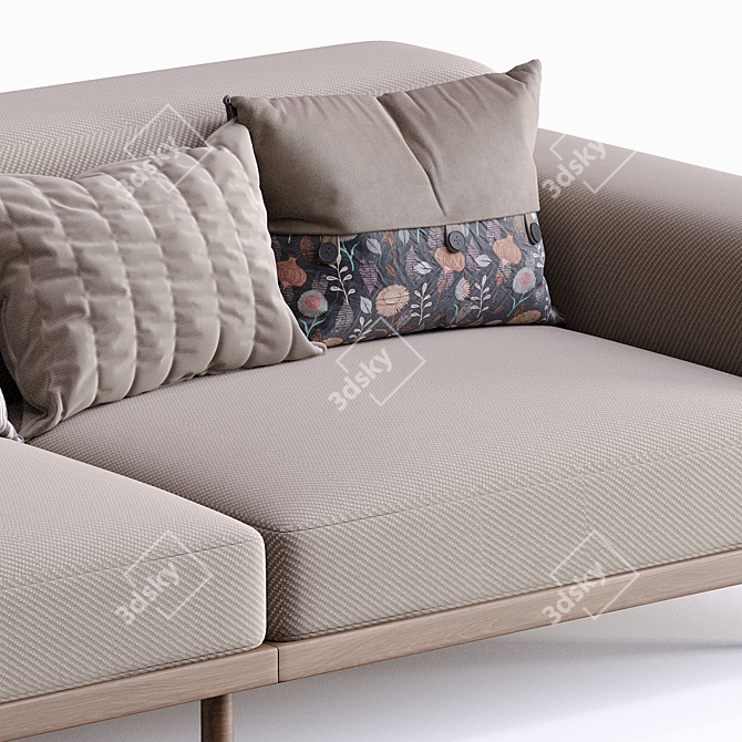 Sleek Italian Design Lounge Chair 3D model image 4