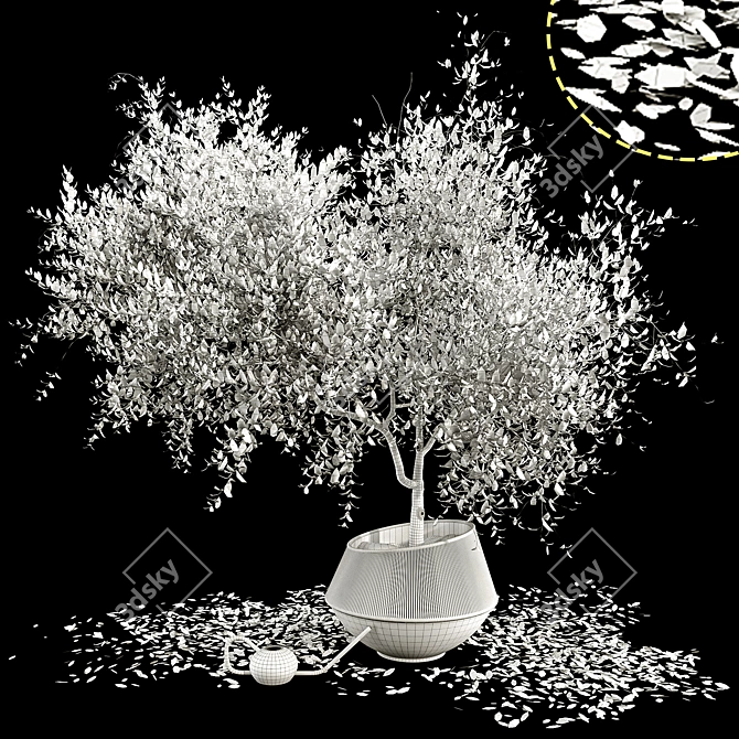Modern Decorative Tree Set 3 3D model image 7