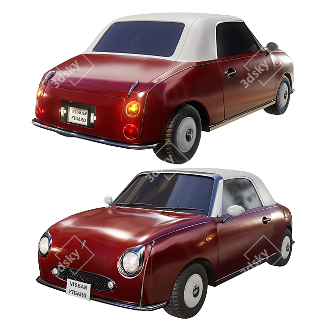 Vintage Nissan Figaro 3D Model 3D model image 1