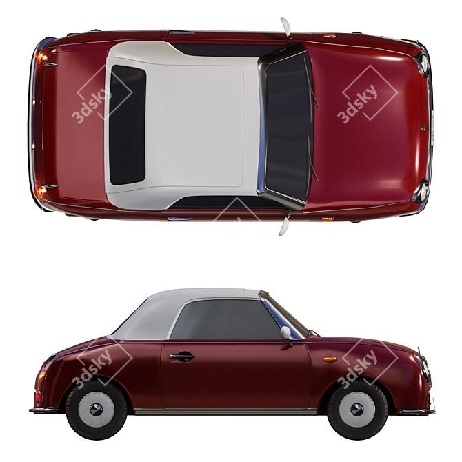 Vintage Nissan Figaro 3D Model 3D model image 4