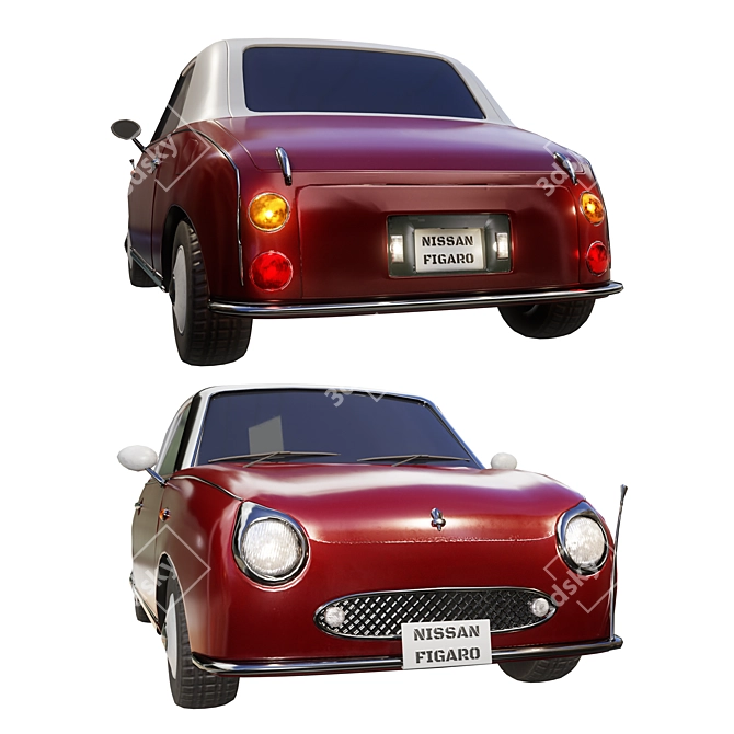 Vintage Nissan Figaro 3D Model 3D model image 5