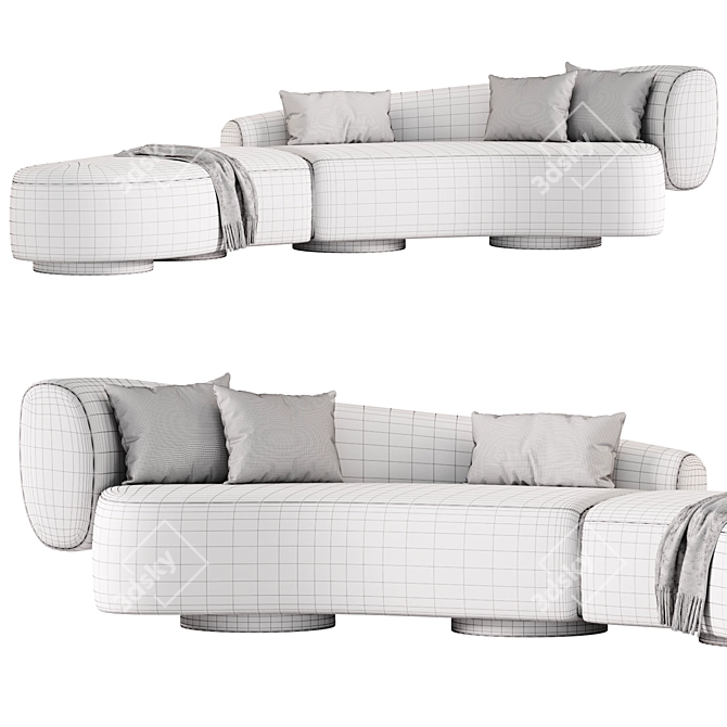 Modern Luxury Repose Chaise Sofa 3D model image 4