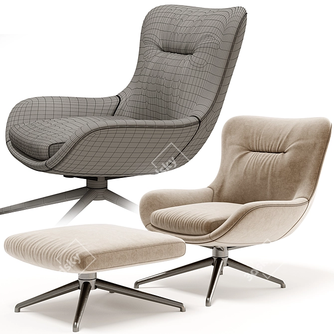 Sleek Minotti Jensen Armchair 3D model image 3