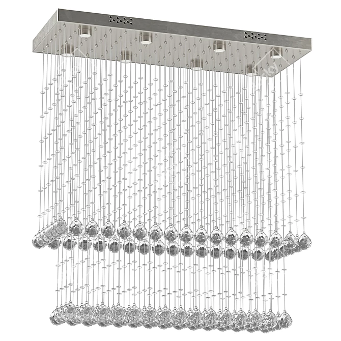 Modern LED Flush Mount Fixture 3D model image 1