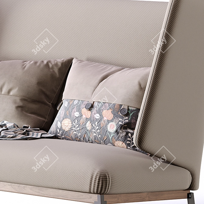 Elegant and Modern High Love Seat 3D model image 3