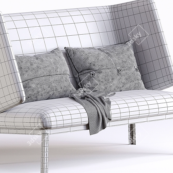 Elegant and Modern High Love Seat 3D model image 5