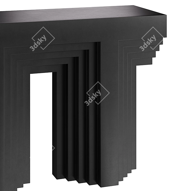 Handcrafted Noir Acropolis Console 3D model image 2