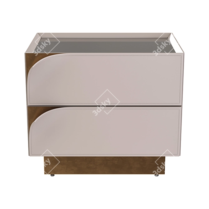 Page Nightstand Right-Handed MDF Glass 3D model image 2