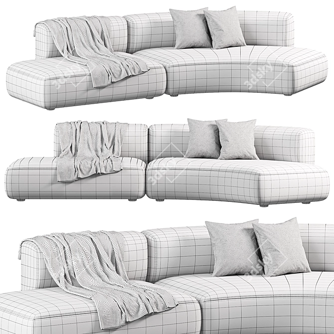 Translation: COSY CURVE Sofa
Title: Elegant COSY CURVE Modern Design 3D model image 4