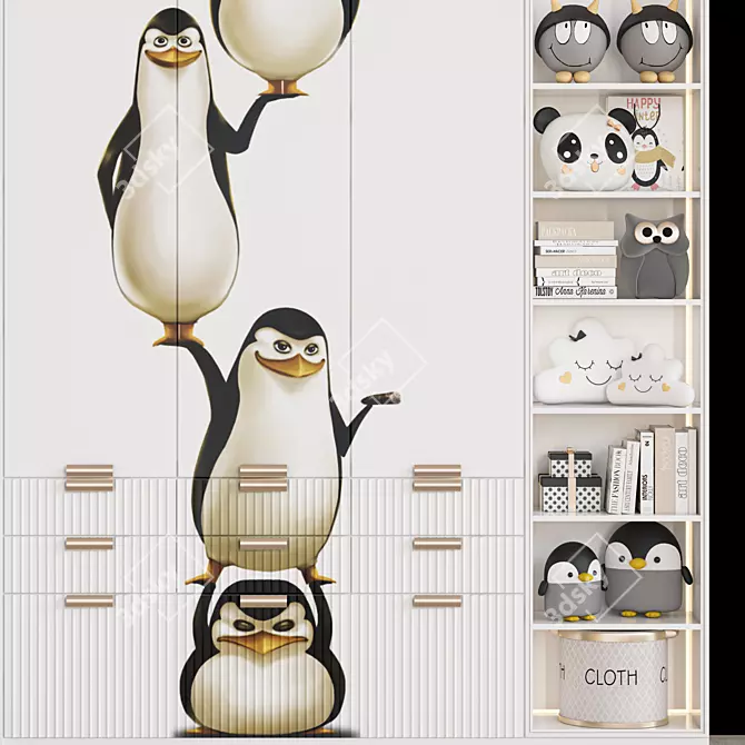Kids' Toy Rack Set. Fun! 3D model image 2