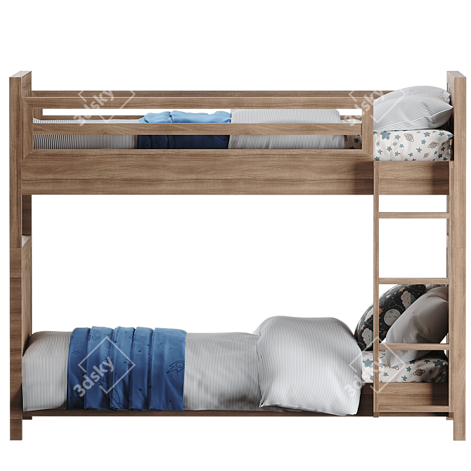 TANNER Low Bunk Bed 3D Model 3D model image 2