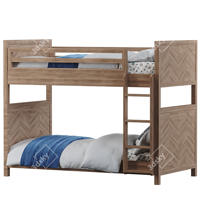 TANNER Low Bunk Bed 3D Model 3D model image 3