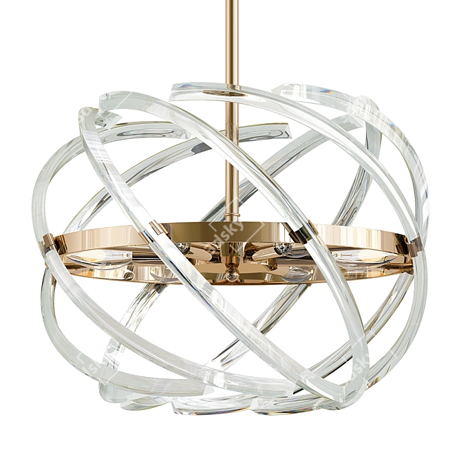 Modern Crystal Pendant Light 3D model image 1