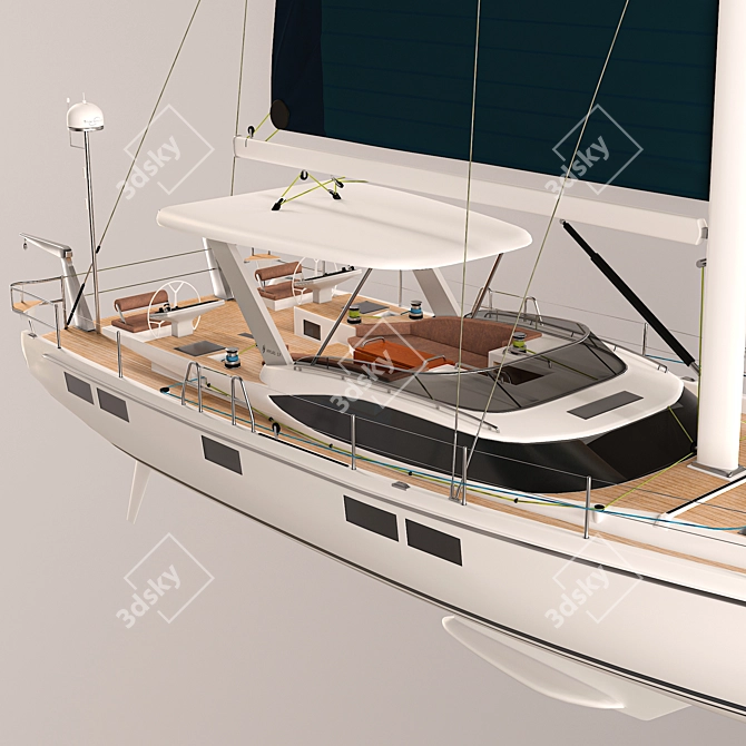 Luxury 3-Cabin Hylas H57 3D model image 4